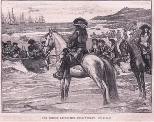 De Fransen trekken zich terug uit Torbay AD 1690
